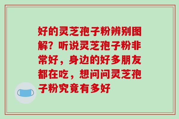 好的灵芝孢子粉辨别图解？听说灵芝孢子粉非常好，身边的好多朋友都在吃，想问问灵芝孢子粉究竟有多好