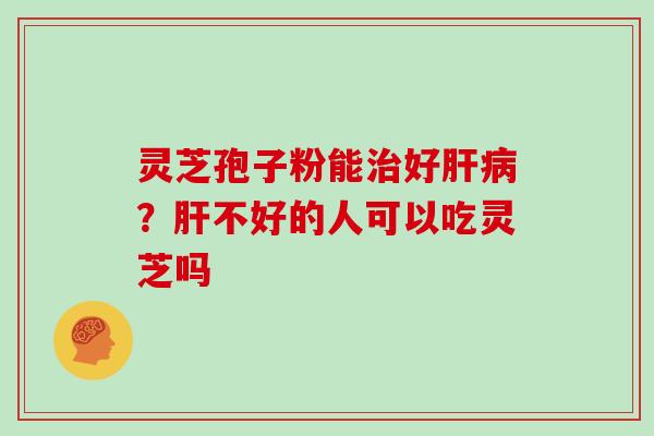 灵芝孢子粉能治好肝病?肝不好的人可以吃灵芝吗
