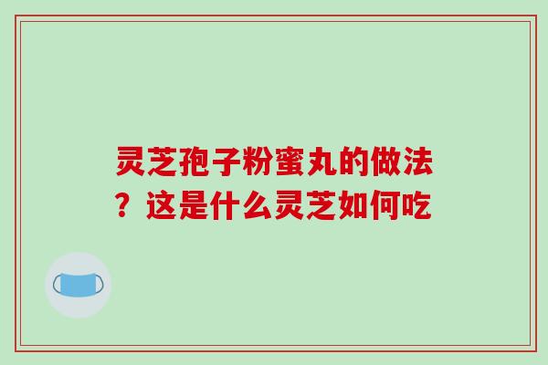 灵芝孢子粉蜜丸的做法?这是什么灵芝如何吃