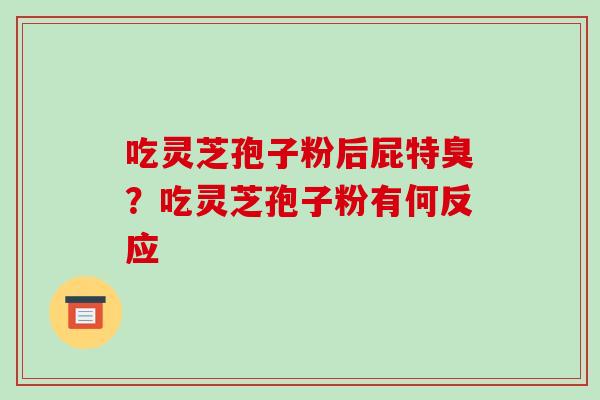吃灵芝孢子粉后屁特臭?吃灵芝孢子粉有何反应
