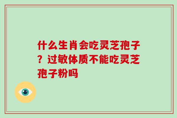 什么生肖会吃灵芝孢子?过敏体质不能吃灵芝孢子粉吗