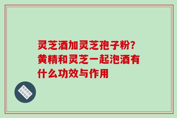 灵芝酒加灵芝孢子粉？黄精和灵芝一起泡酒有什么功效与作用