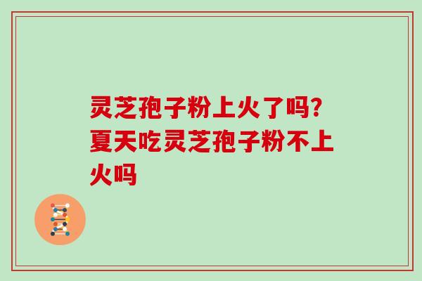 灵芝孢子粉上火了吗？夏天吃灵芝孢子粉不上火吗
