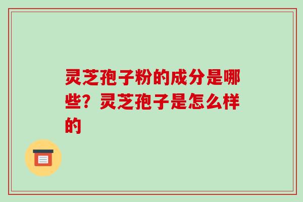 灵芝孢子粉的成分是哪些？灵芝孢子是怎么样的