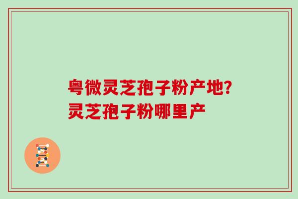 粤微灵芝孢子粉产地？灵芝孢子粉哪里产