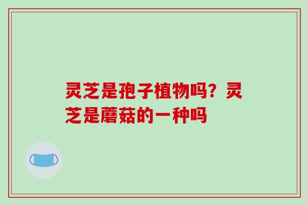 灵芝是孢子植物吗？灵芝是蘑菇的一种吗