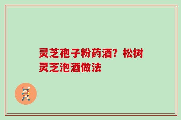 灵芝孢子粉药酒?松树灵芝泡酒做法