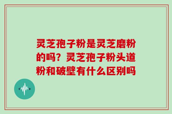 灵芝孢子粉是灵芝磨粉的吗?灵芝孢子粉头道粉和破壁有什么区别吗