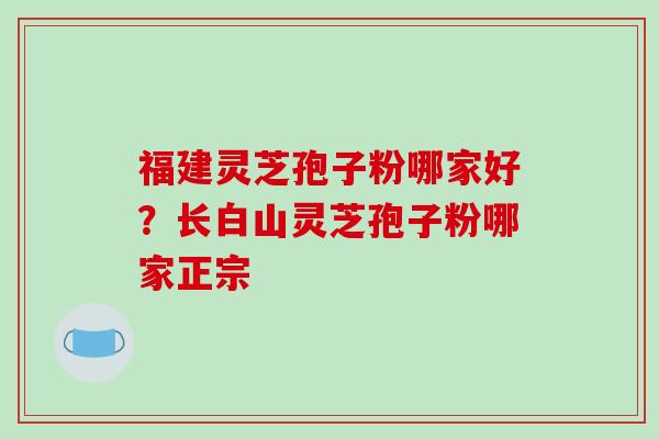 福建灵芝孢子粉哪家好?长白山灵芝孢子粉哪家正宗