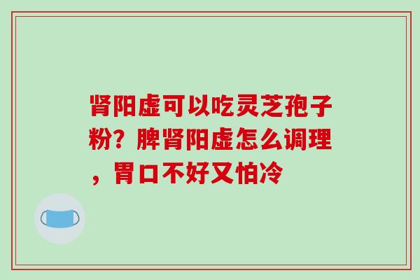肾阳虚可以吃灵芝孢子粉?脾肾阳虚怎么调理,胃口不好又怕冷