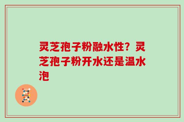 灵芝孢子粉融水性？灵芝孢子粉开水还是温水泡