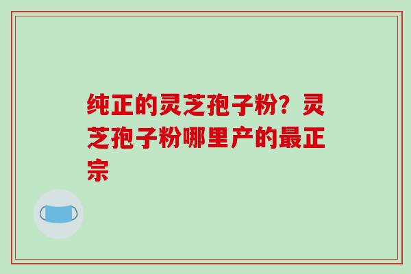 纯正的灵芝孢子粉?灵芝孢子粉哪里产的最正宗