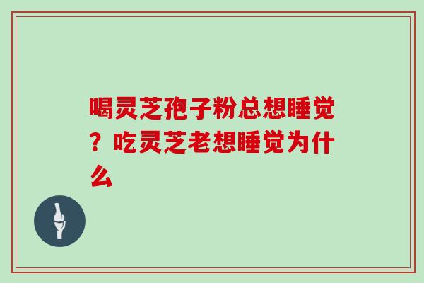 喝灵芝孢子粉总想睡觉?吃灵芝老想睡觉为什么