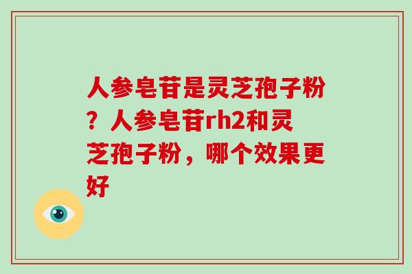 人参皂苷是灵芝孢子粉?人参皂苷rh2和灵芝孢子粉,哪个效果更好
