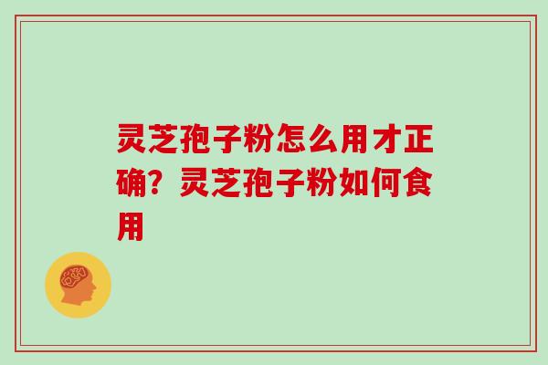 灵芝孢子粉怎么用才正确?灵芝孢子粉如何食用