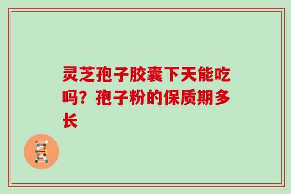 灵芝孢子胶囊下天能吃吗?孢子粉的保质期多长