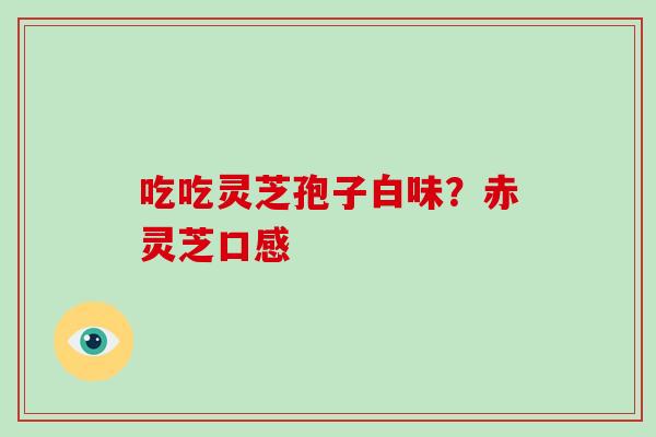 吃吃灵芝孢子白味?赤灵芝口感