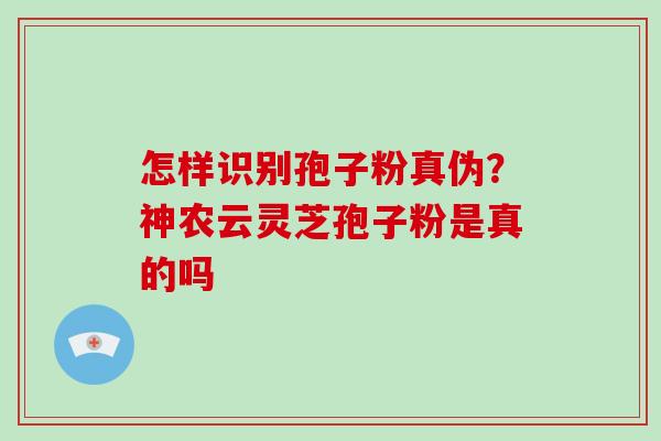 怎样识别孢子粉真伪?神农云灵芝孢子粉是真的吗