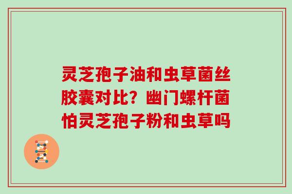 灵芝孢子油和虫草菌丝胶囊对比?幽门螺杆菌怕灵芝孢子粉和虫草吗
