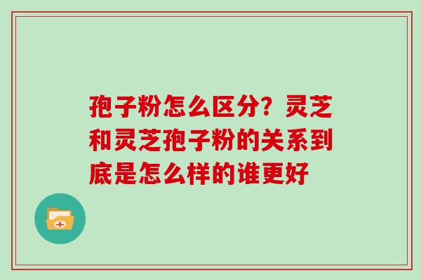 孢子粉怎么区分？灵芝和灵芝孢子粉的关系到底是怎么样的谁更好