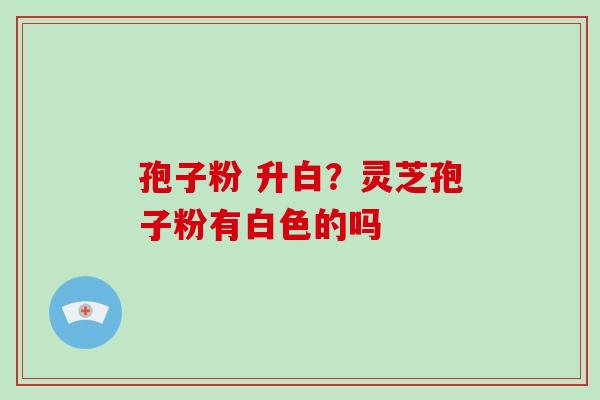 孢子粉 升白?灵芝孢子粉有白色的吗