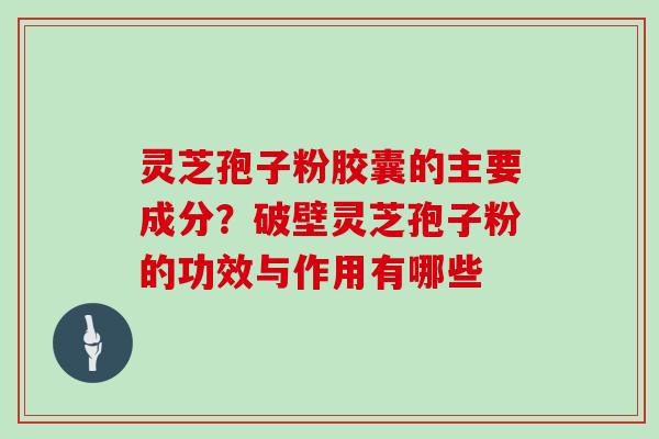 灵芝孢子粉胶囊的主要成分?破壁灵芝孢子粉的功效与作用有哪些