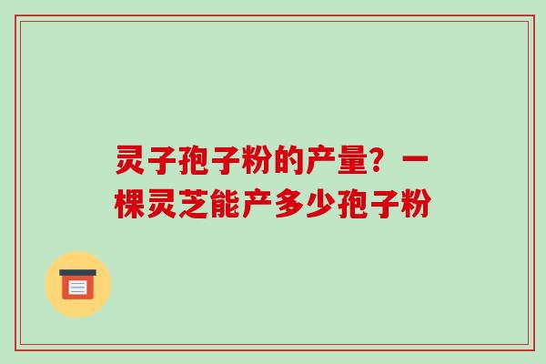 灵子孢子粉的产量?一棵灵芝能产多少孢子粉