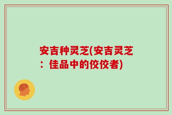 安吉种灵芝(安吉灵芝:佳品中的佼佼者)
