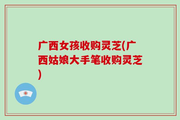 广西女孩收购灵芝(广西姑娘大手笔收购灵芝)