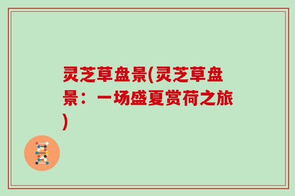 灵芝草盘景(灵芝草盘景:一场盛夏赏荷之旅)