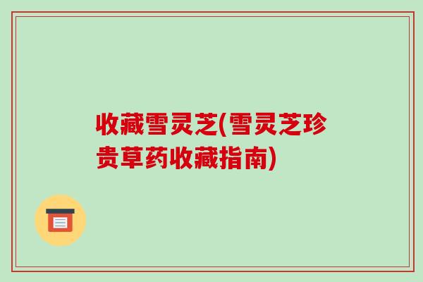 收藏雪灵芝(雪灵芝珍贵草药收藏指南)