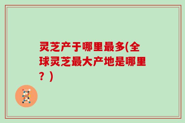 灵芝产于哪里最多(全球灵芝最大产地是哪里?)