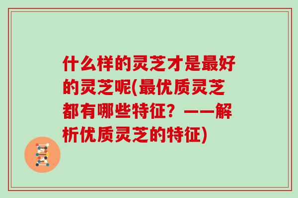 什么样的灵芝才是最好的灵芝呢(最优质灵芝都有哪些特征？——解析优质灵芝的特征)