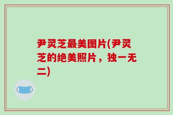 尹灵芝最美图片(尹灵芝的绝美照片，独一无二)
