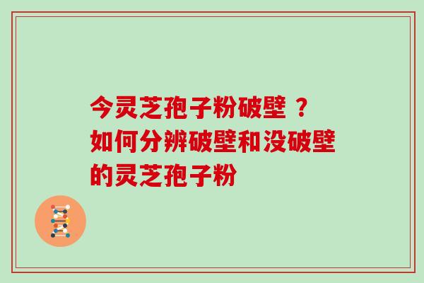 今灵芝孢子粉破壁 ?如何分辨破壁和没破壁的灵芝孢子粉