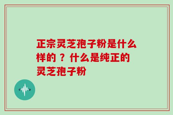 正宗灵芝孢子粉是什么样的 ?什么是纯正的灵芝孢子粉