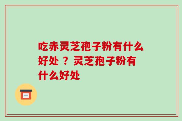 吃赤灵芝孢子粉有什么好处 ?灵芝孢子粉有什么好处