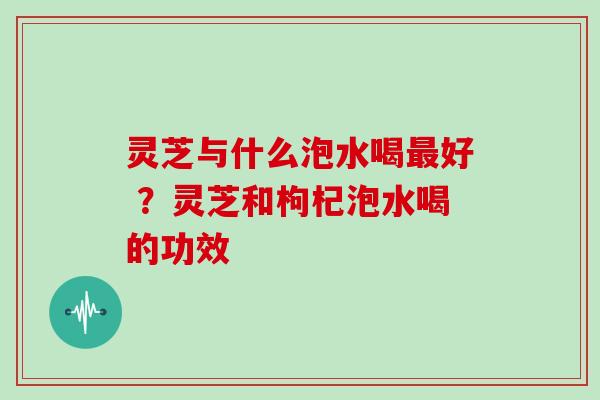 灵芝与什么泡水喝最好 ?灵芝和枸杞泡水喝的功效