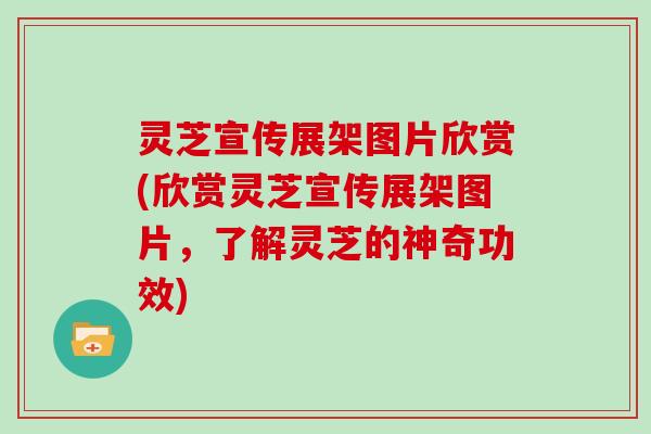灵芝宣传展架图片欣赏(欣赏灵芝宣传展架图片，了解灵芝的神奇功效)