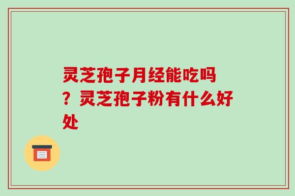 灵芝孢子月经能吃吗 ？灵芝孢子粉有什么好处