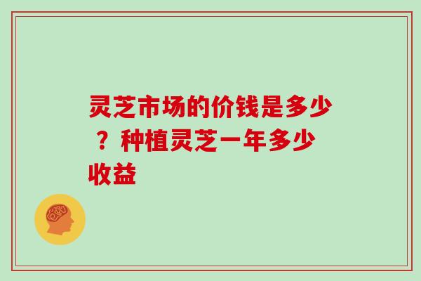 灵芝市场的价钱是多少 ?种植灵芝一年多少收益