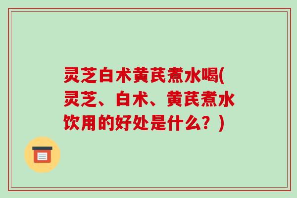 灵芝白术黄芪煮水喝(灵芝、白术、黄芪煮水饮用的好处是什么？)