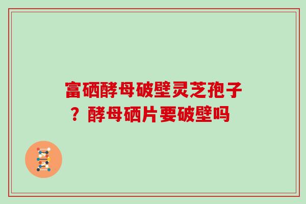 富硒酵母破壁灵芝孢子 ?酵母硒片要破壁吗