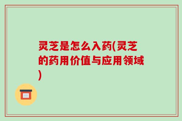 灵芝是怎么入药(灵芝的药用价值与应用领域)