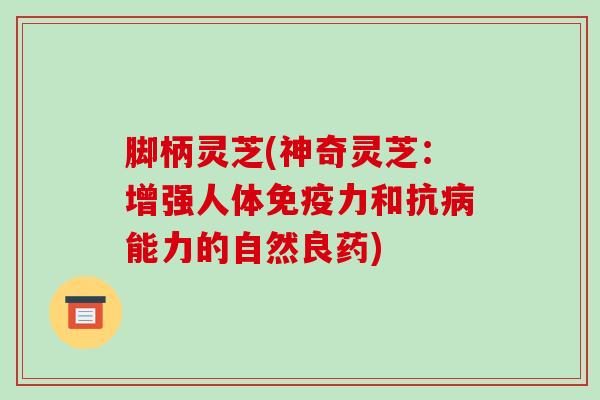 脚柄灵芝(神奇灵芝:增强人体免疫力和抗病能力的自然良药)