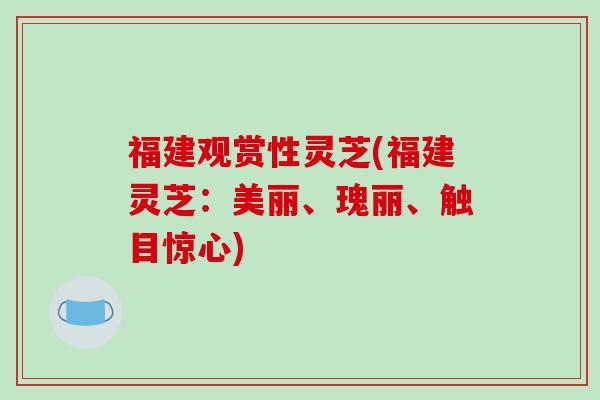 福建观赏性灵芝(福建灵芝:美丽、瑰丽、触目惊心)
