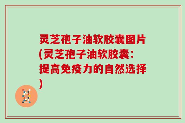 灵芝孢子油软胶囊图片(灵芝孢子油软胶囊:提高免疫力的自然选择)