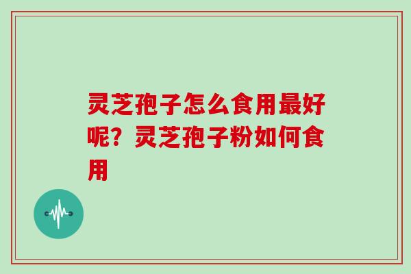 灵芝孢子怎么食用最好呢?灵芝孢子粉如何食用
