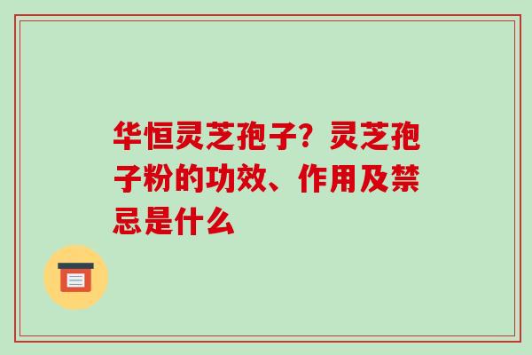 华恒灵芝孢子？灵芝孢子粉的功效、作用及禁忌是什么