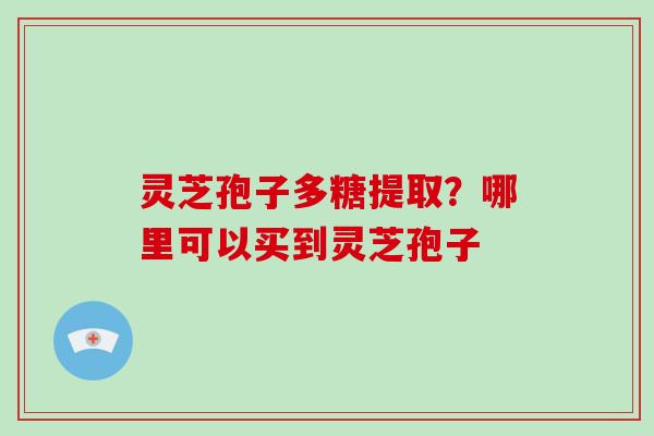 灵芝孢子多糖提取?哪里可以买到灵芝孢子